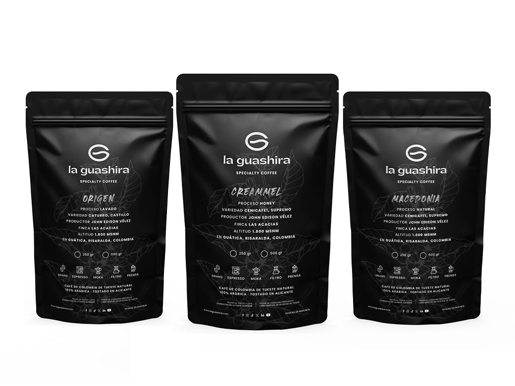 Pack Café de Especialidad Colombia 3 kg – 3 Variedades en Grano Tostado Artesanal - La Guashira Specialty Coffee