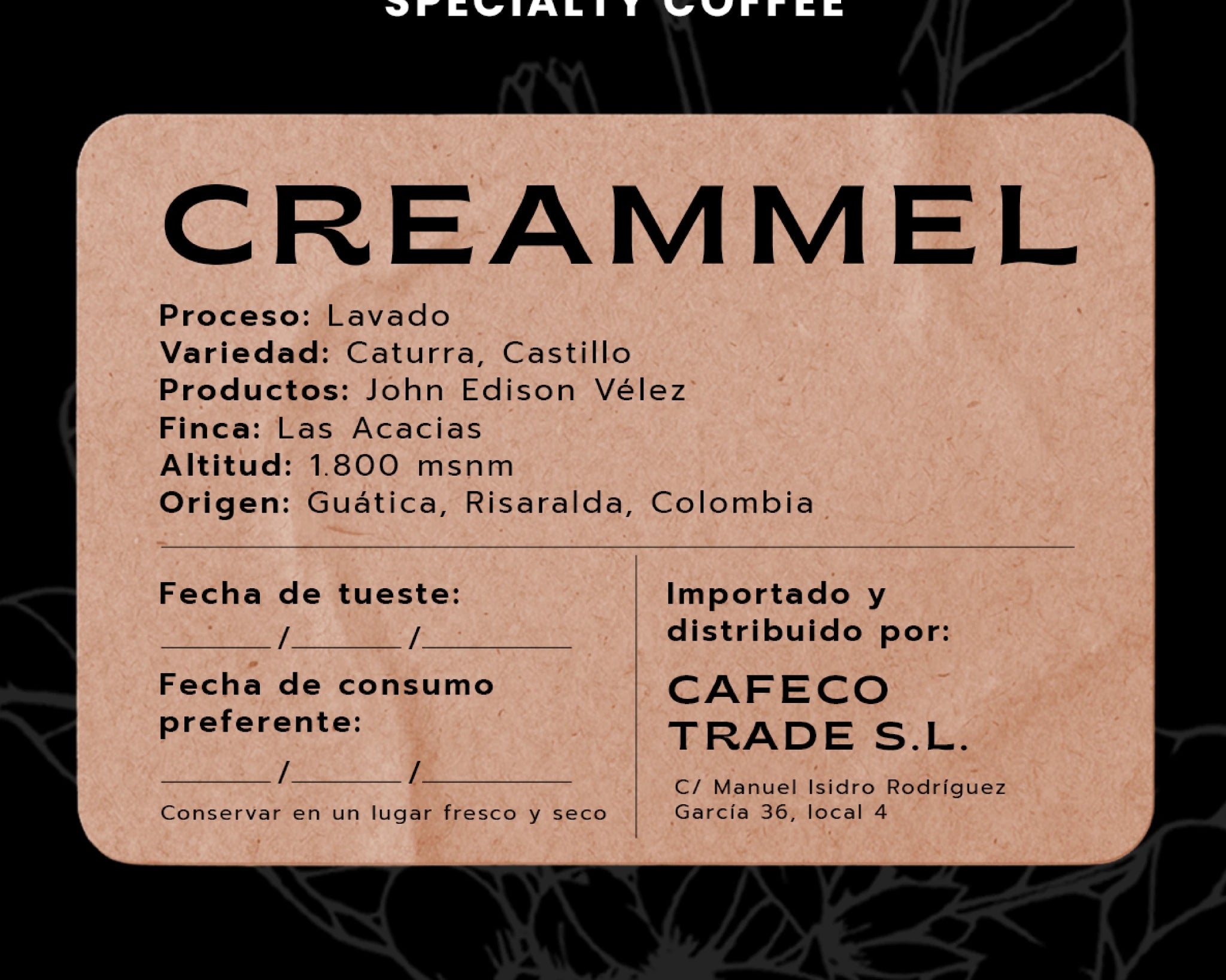 Creammel - Cenicafé 1 y Supremo, Doble Fermentación Honey, Finca Las Acacias - La Guashira Specialty Coffee