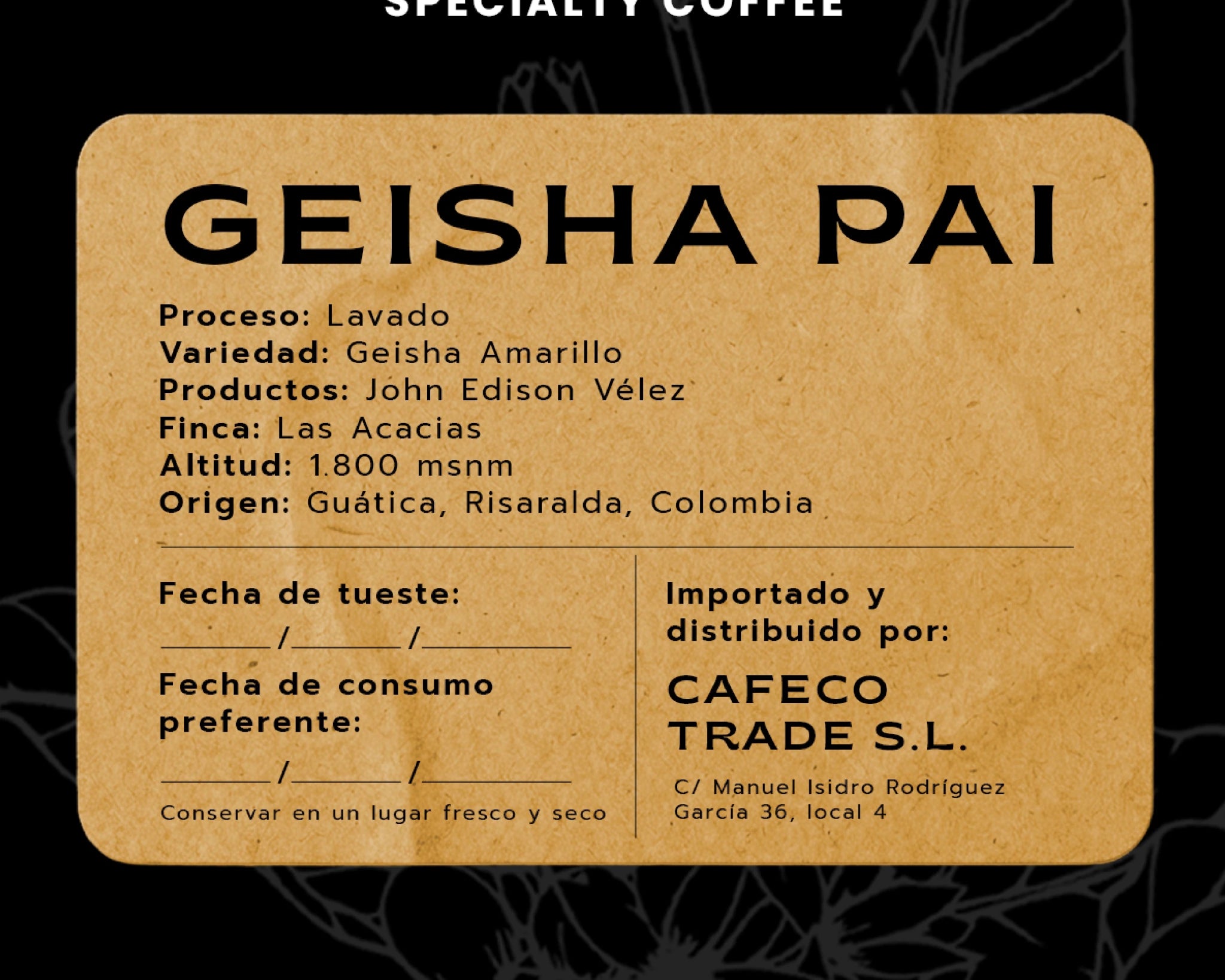 Geisha Amarillo - Doble Fermentación, Finca Las Acacias - La Guashira Specialty Coffee