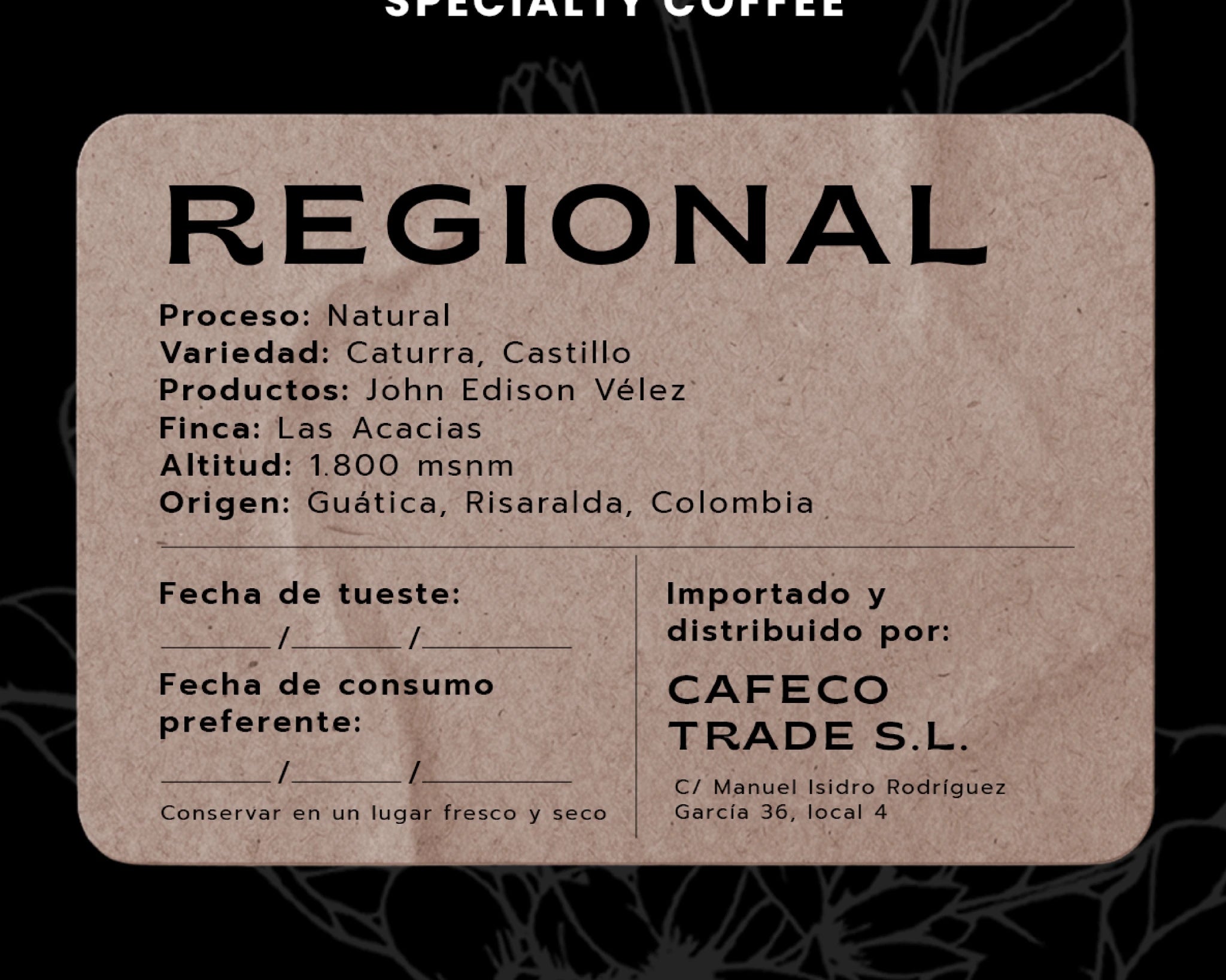 Regional - Caturra y Castillo, Proceso Lavado, Finca Las Acacias - La Guashira Specialty Coffee